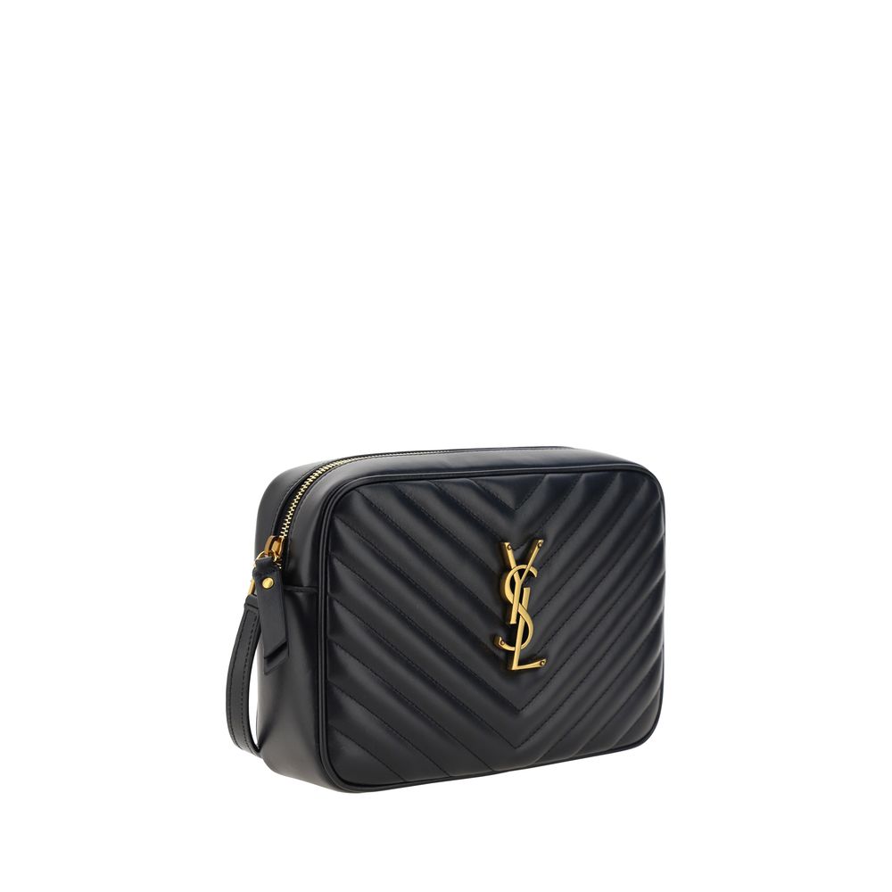 Saint Laurent Schwarze Schultertasche aus Kalbshaut Bos Taurus