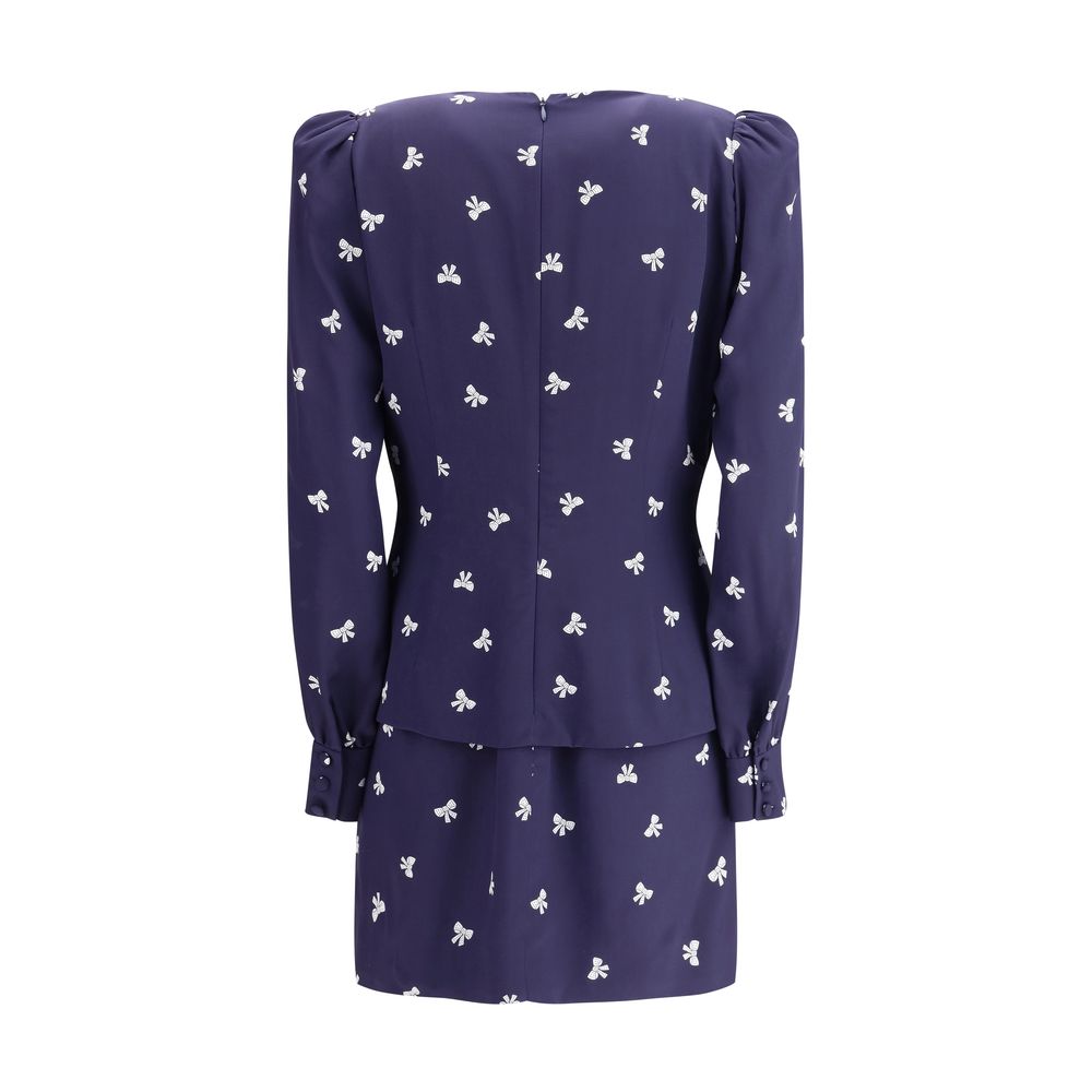 Alessandra Rich Blaues Seidenkleid für den Alltag