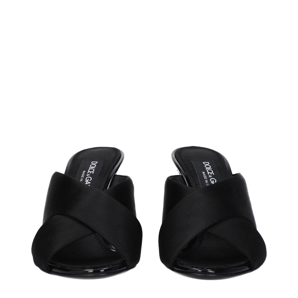 Dolce & Gabbana Schwarze Satin Stiletto Heels Sandalen