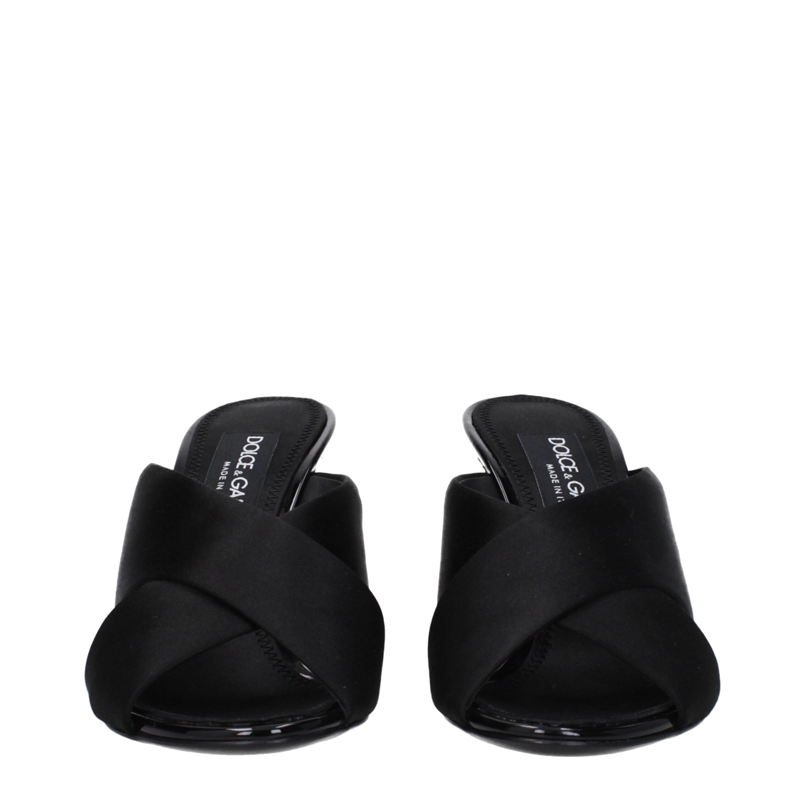 Dolce & Gabbana Schwarze Satin Stiletto Heels Sandalen