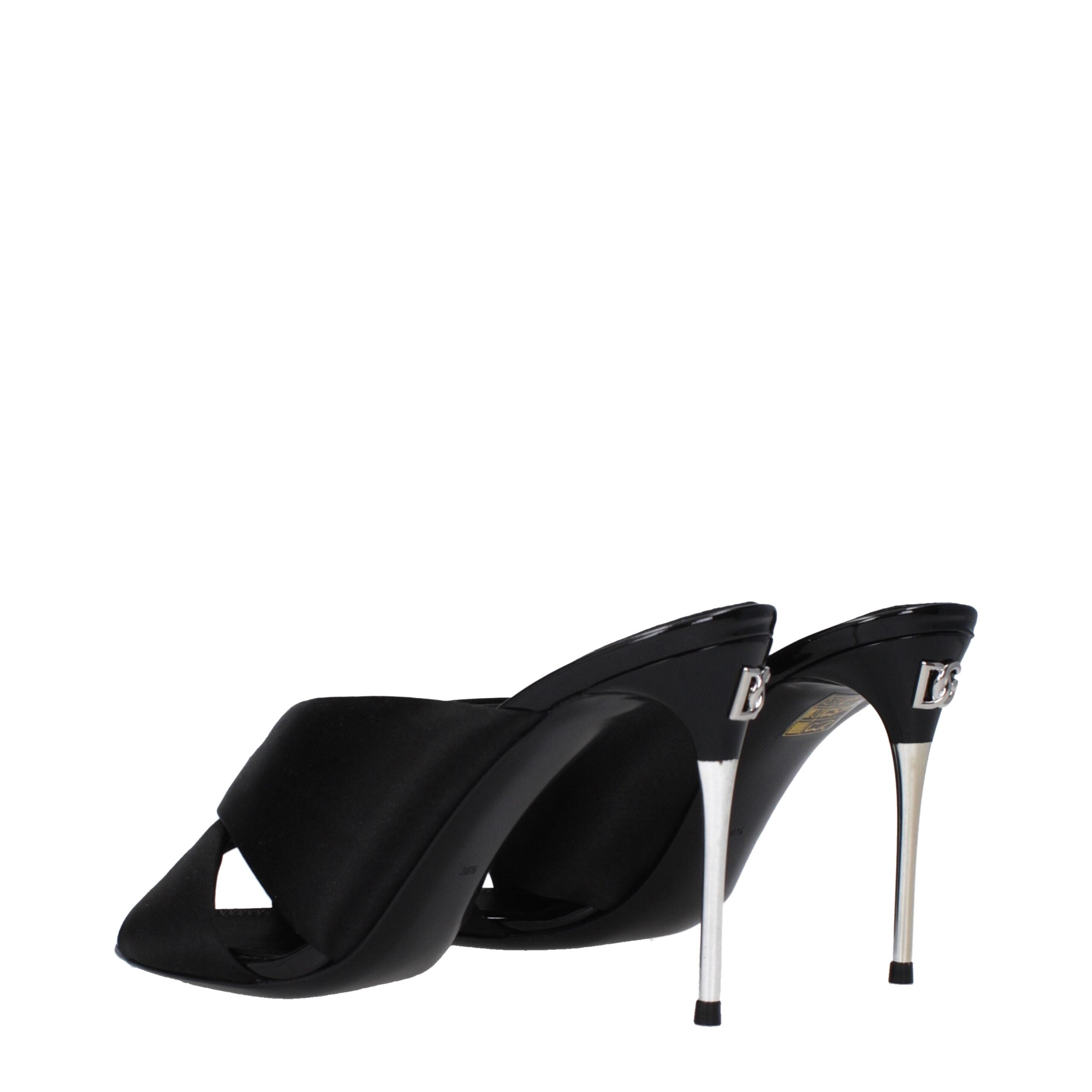 Dolce & Gabbana Schwarze Satin Stiletto Heels Sandalen