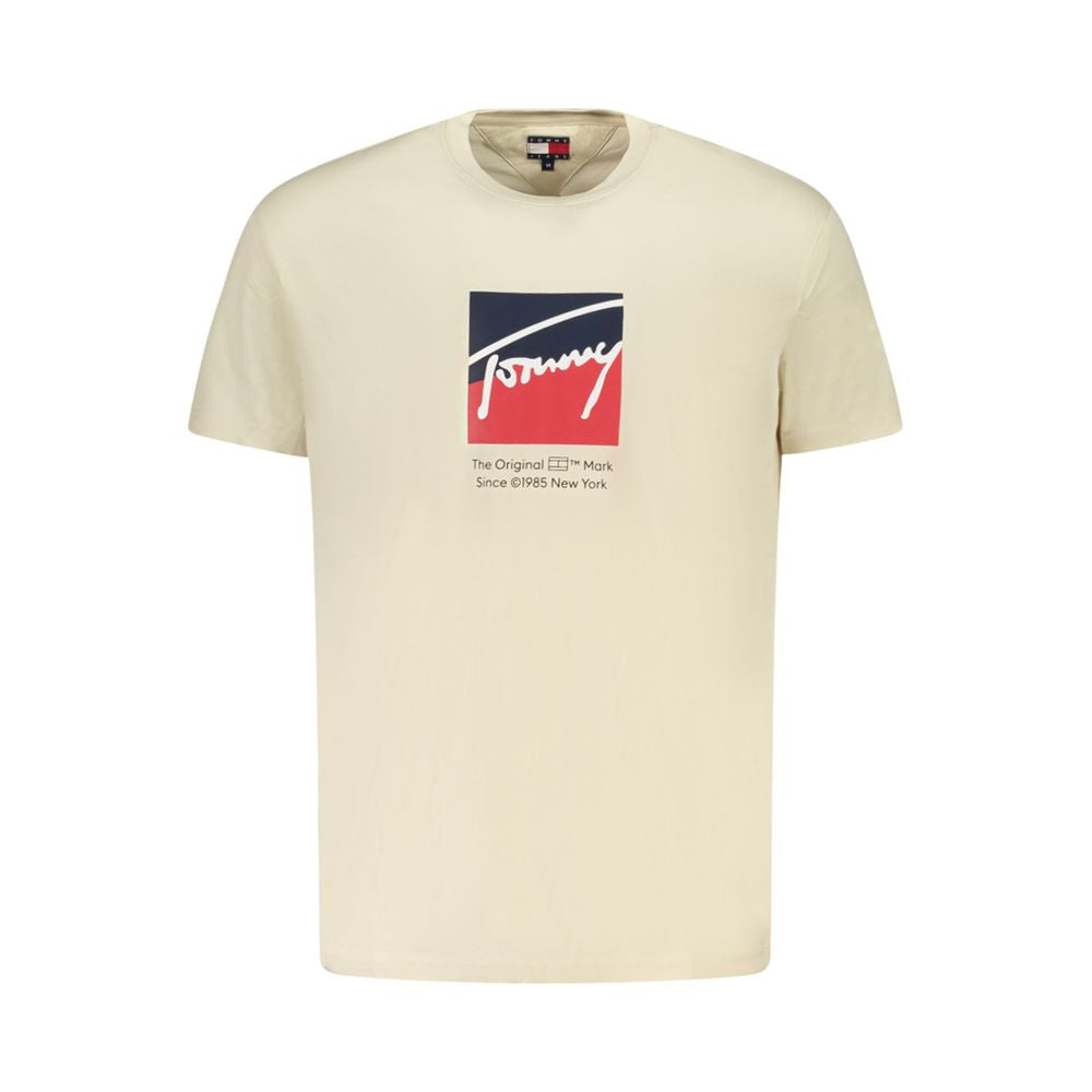 Tommy Hilfiger Beigefarbenes T-Shirt aus Baumwolle