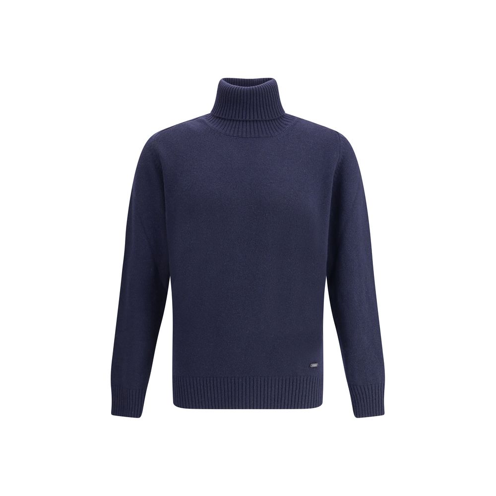 Brooksfield Blauer Rollkragenpullover aus Wolle