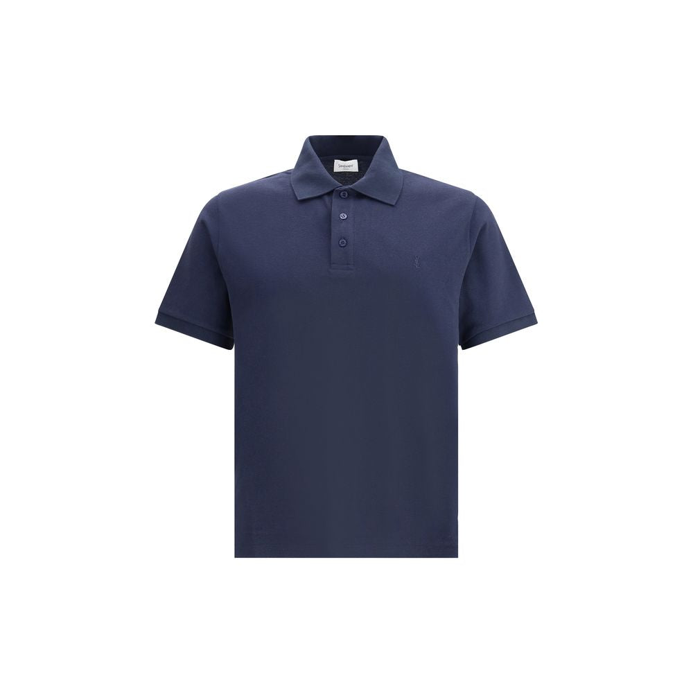Saint Laurent Baumwoll-Poloshirt in Blau