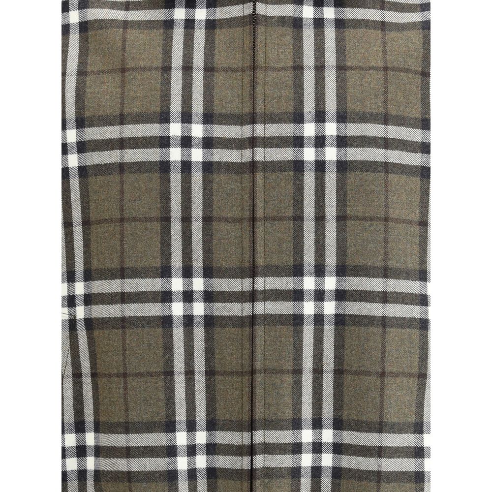 Burberry Karomuster Wolle Harrington Jacke