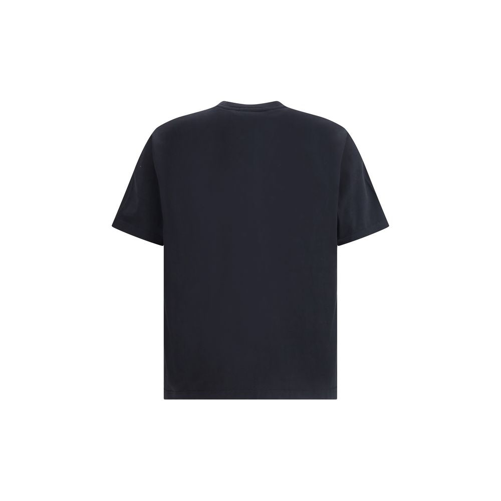 Maison Kitsuné Schwarzes Baumwoll-T-Shirt