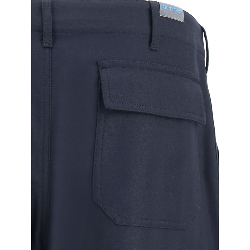 Etro Blaue Woll-Cargo-Hose
