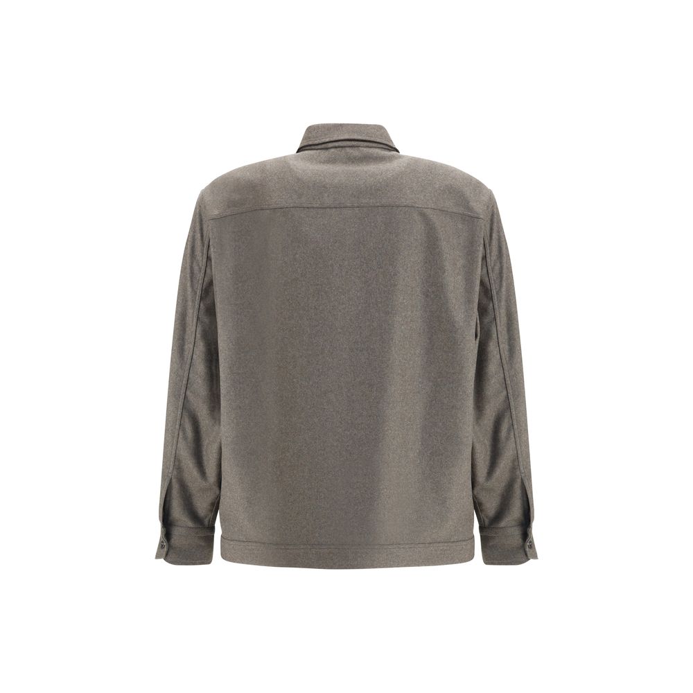 Brioni Eleganter Wollmantel in Grau