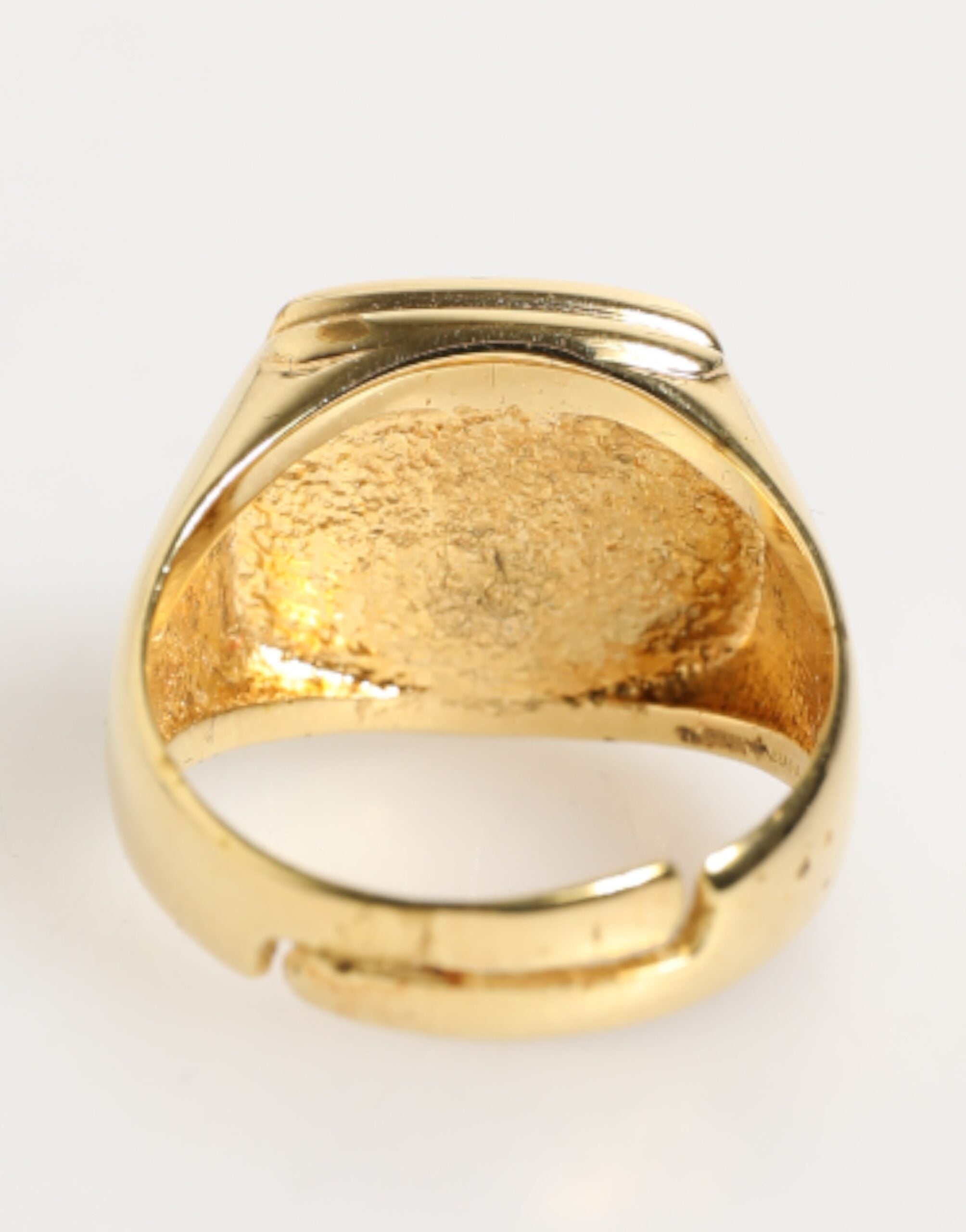 Dolce & Gabbana Gold-Ton-Emaille Messing Signet DG Logo Verstellbarer Ring