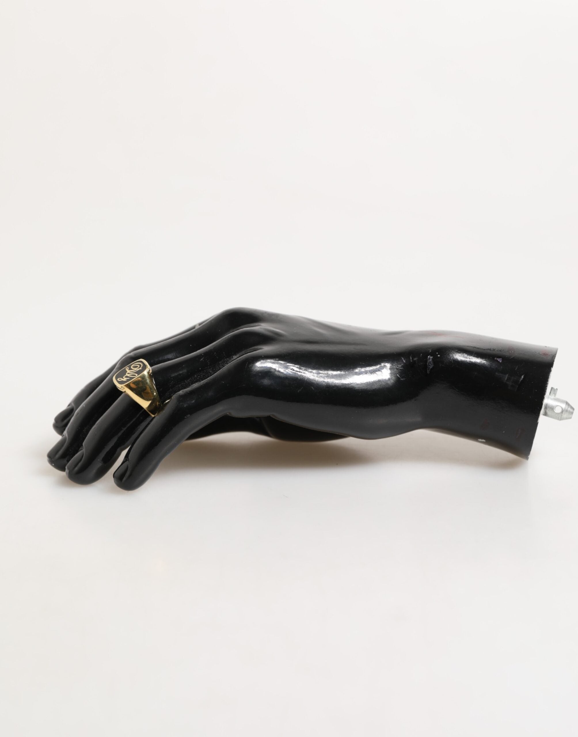 Dolce & Gabbana Gold-Ton-Emaille Messing Signet DG Logo Verstellbarer Ring