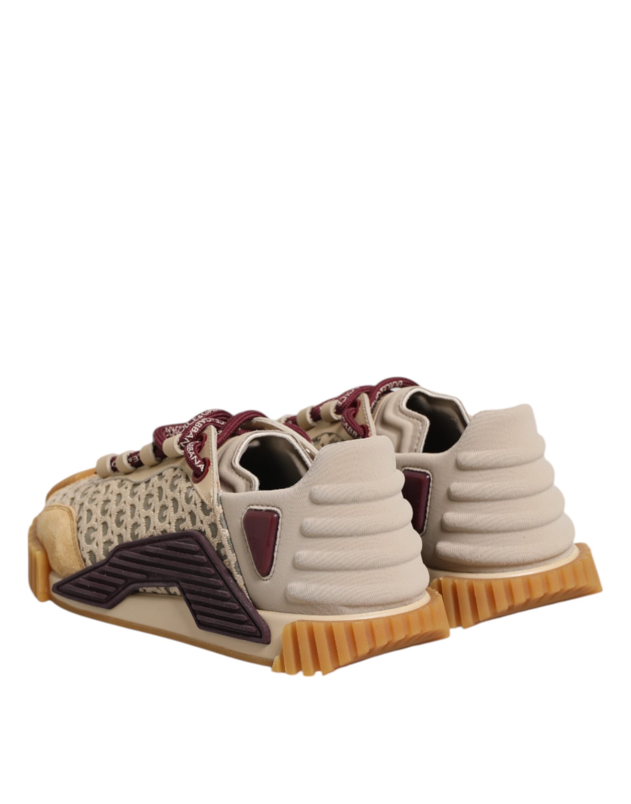 Dolce & Gabbana Beige Neopren DG Logo NS1 Lace Sneakers Schuhe