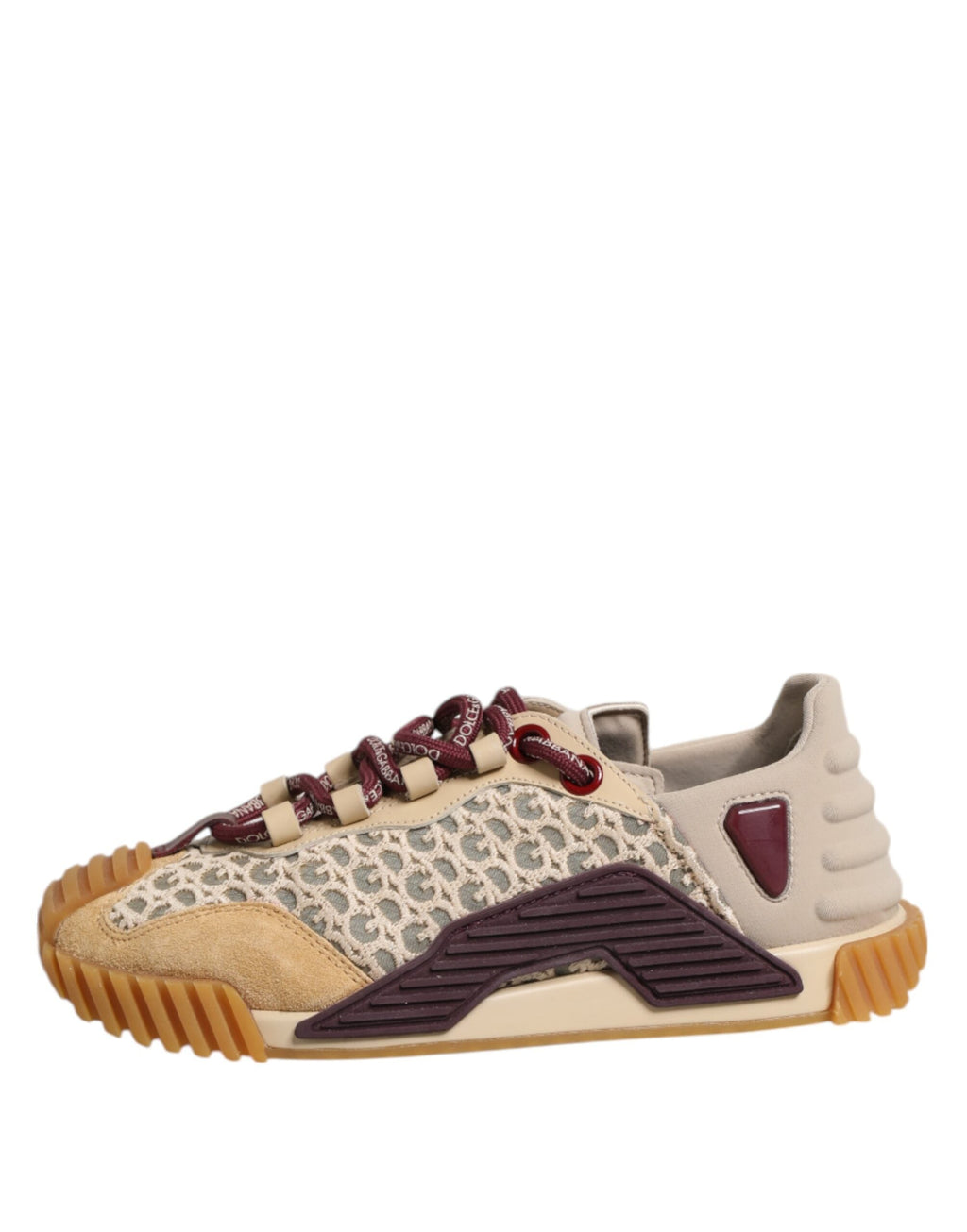 Dolce & Gabbana Beige Neopren DG Logo NS1 Lace Sneakers Schuhe