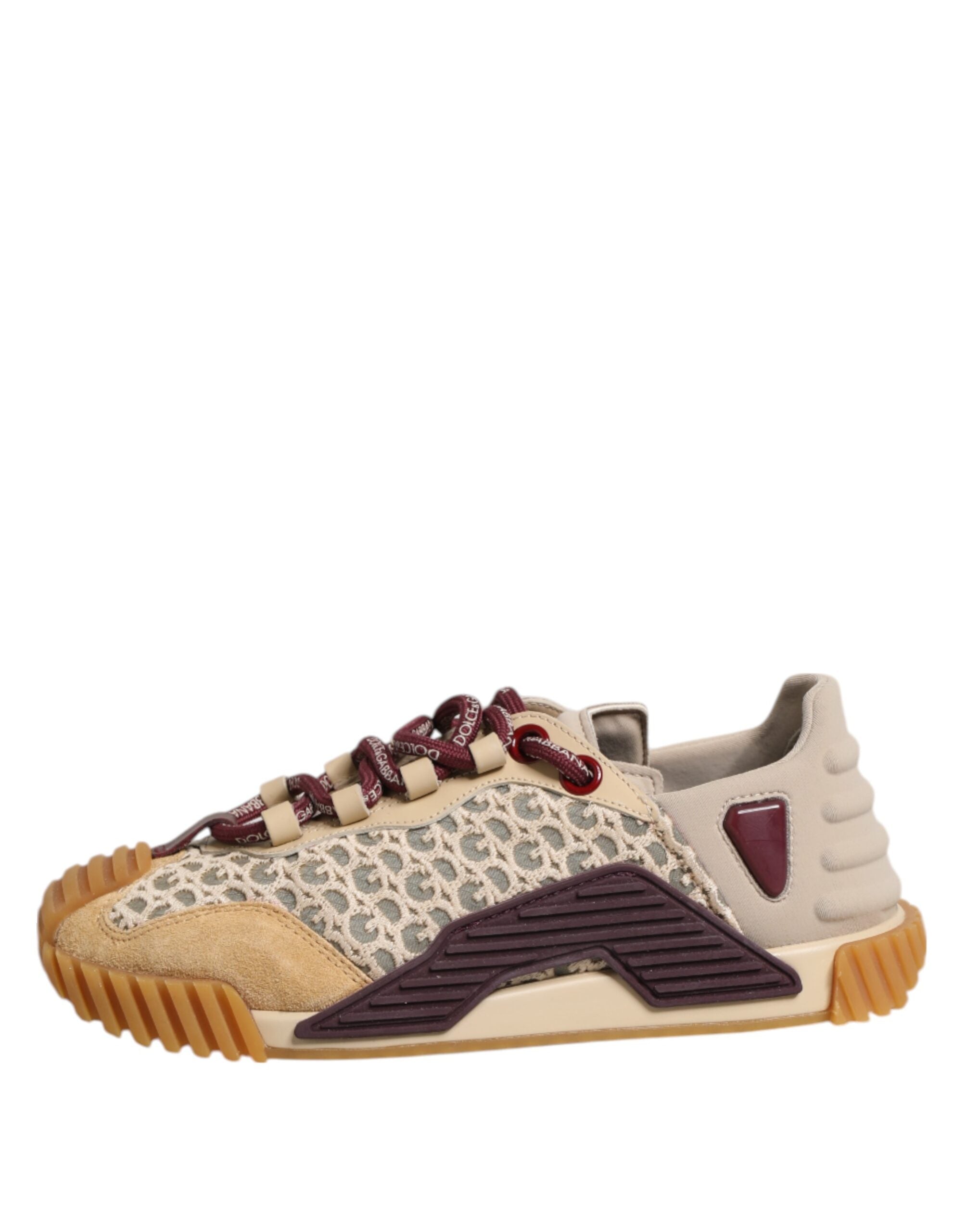 Dolce & Gabbana Beige Neopren DG Logo NS1 Lace Sneakers Schuhe