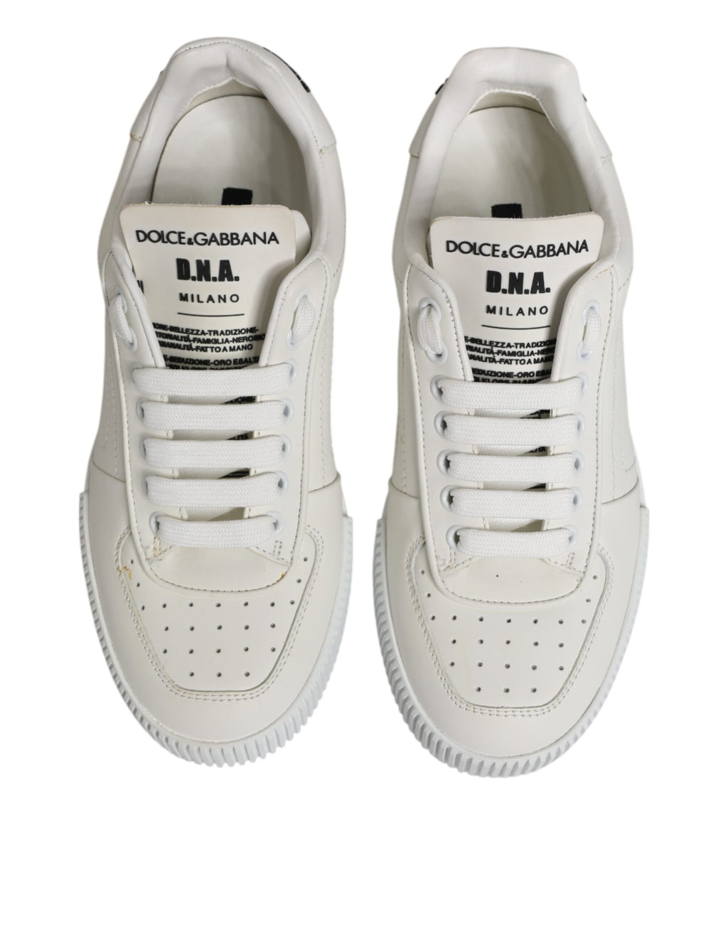 Dolce & Gabbana Weiß Miami Leder Low Top Turnschuhe Schuhe
