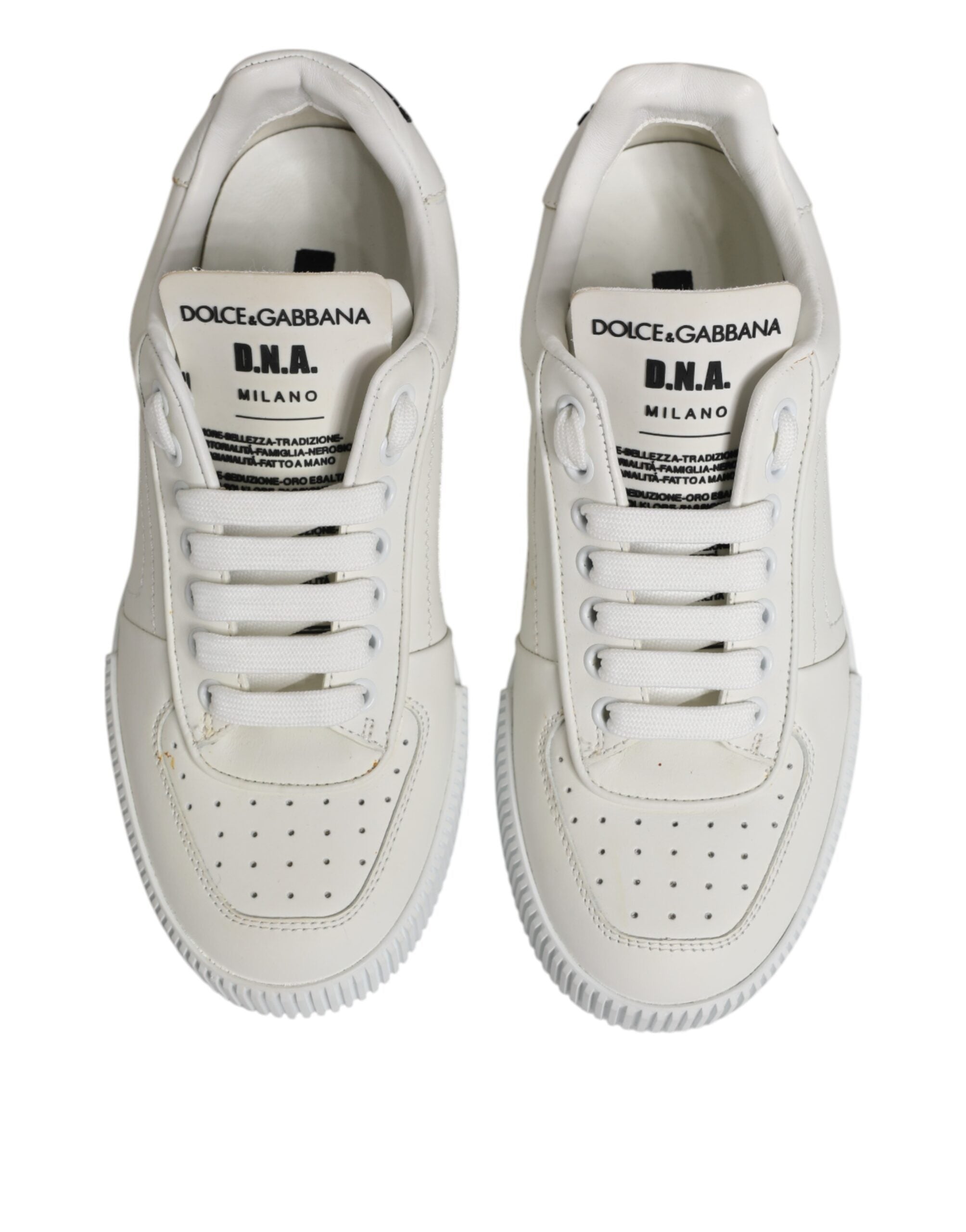 Dolce & Gabbana Weiß Miami Leder Low Top Turnschuhe Schuhe