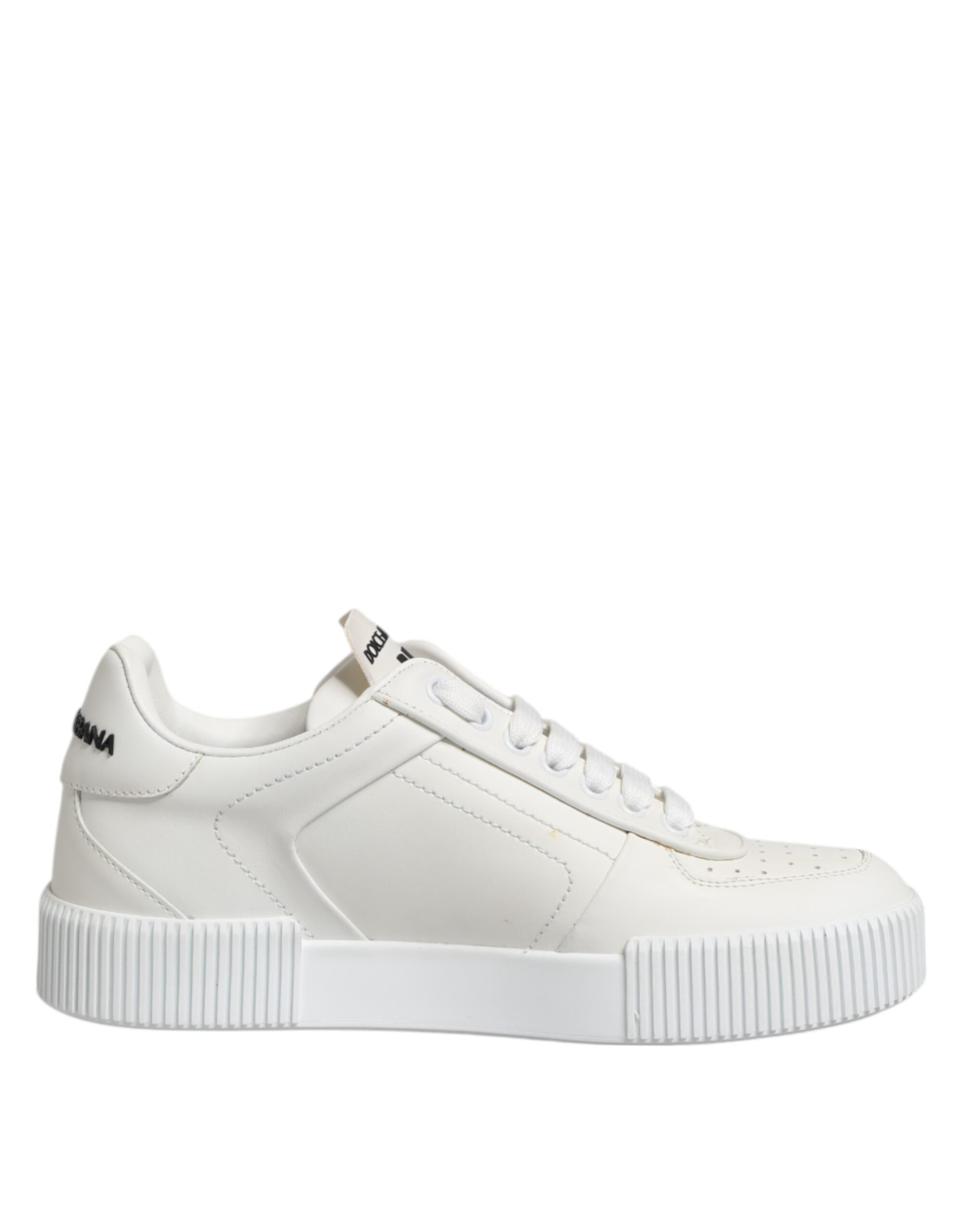 Dolce & Gabbana Weiß Miami Leder Low Top Turnschuhe Schuhe
