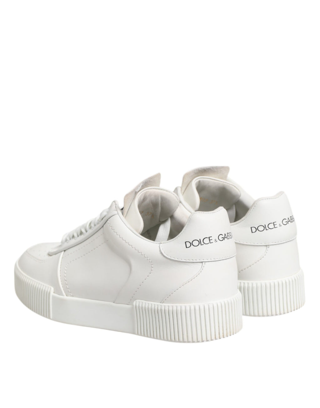 Dolce & Gabbana Weiß Miami Leder Low Top Turnschuhe Schuhe