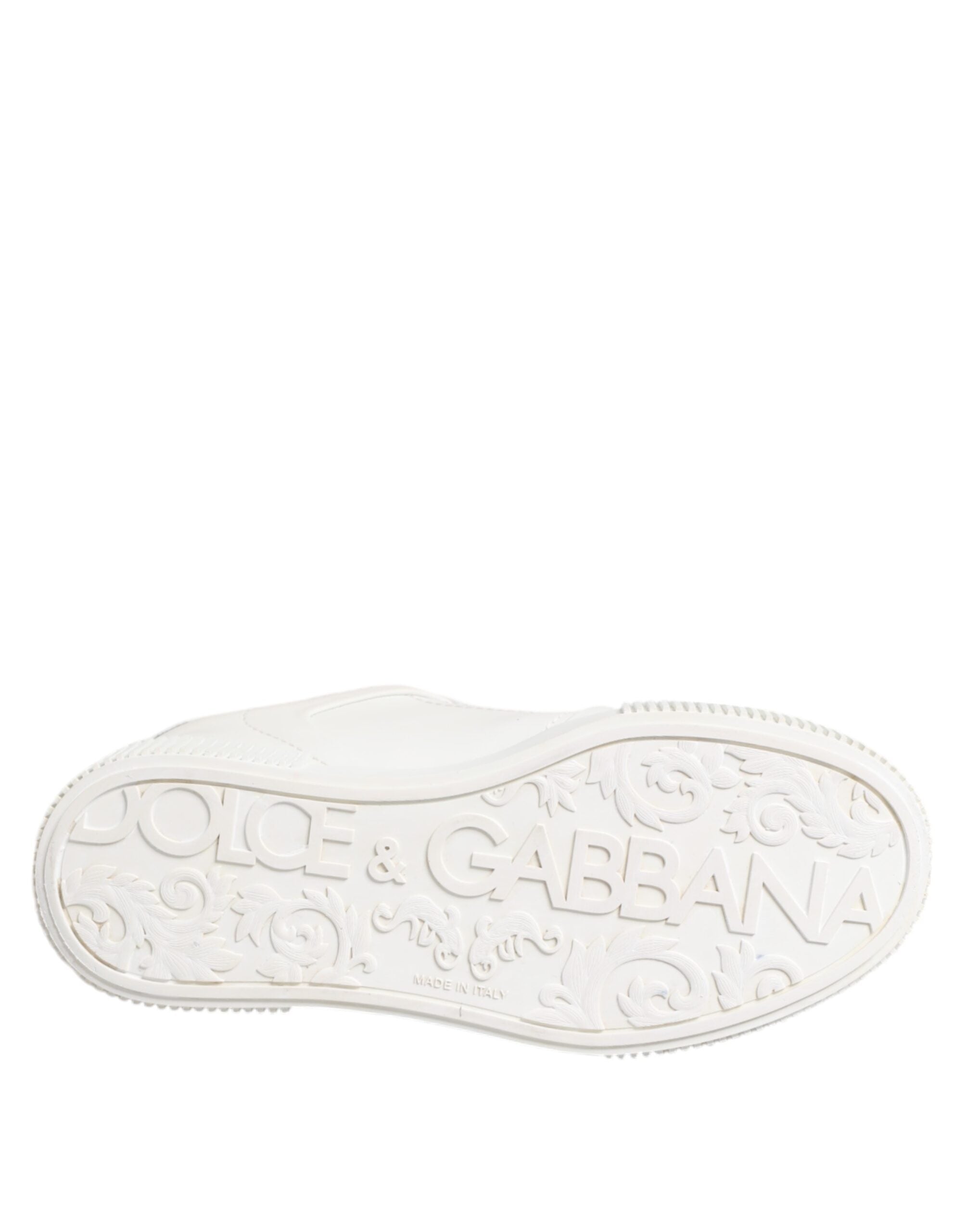 Dolce & Gabbana Weiß Miami Leder Low Top Turnschuhe Schuhe