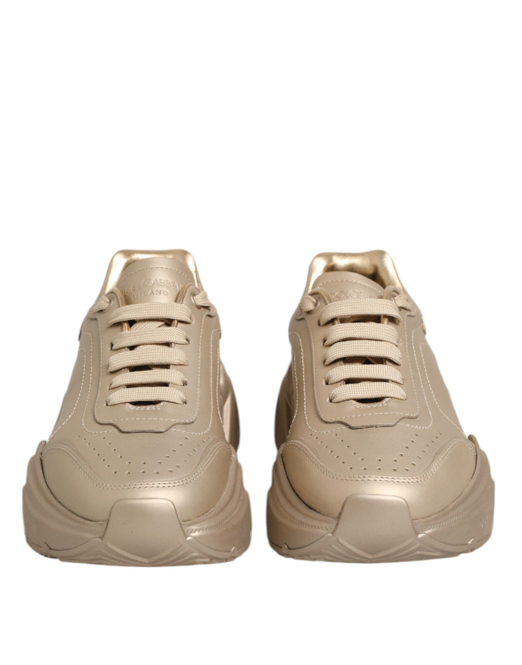 Dolce & Gabbana Gold Leder Daymaster Damen Sneaker Schuhe