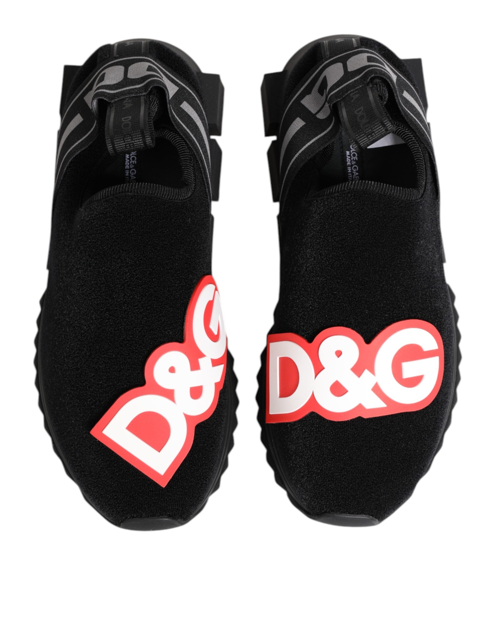 Dolce & Gabbana Schwarz Grau Slip On Sorrento Sneakers Schuhe