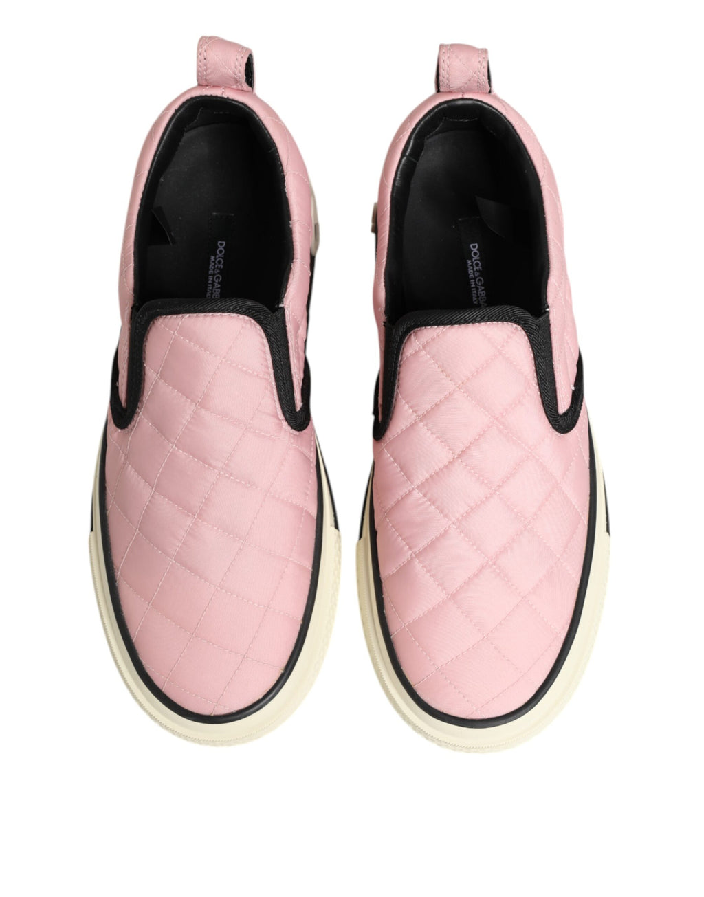 Dolce & Gabbana Rosa gesteppte Nylon Slip-On Sneaker Schuhe