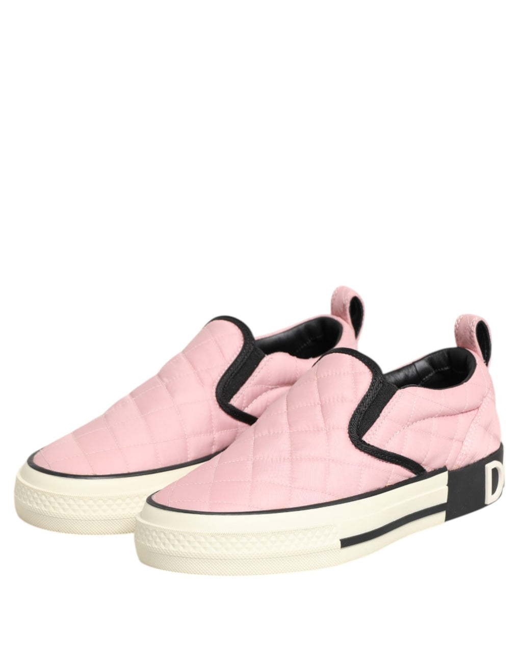 Dolce & Gabbana Rosa gesteppte Nylon Slip-On Sneaker Schuhe