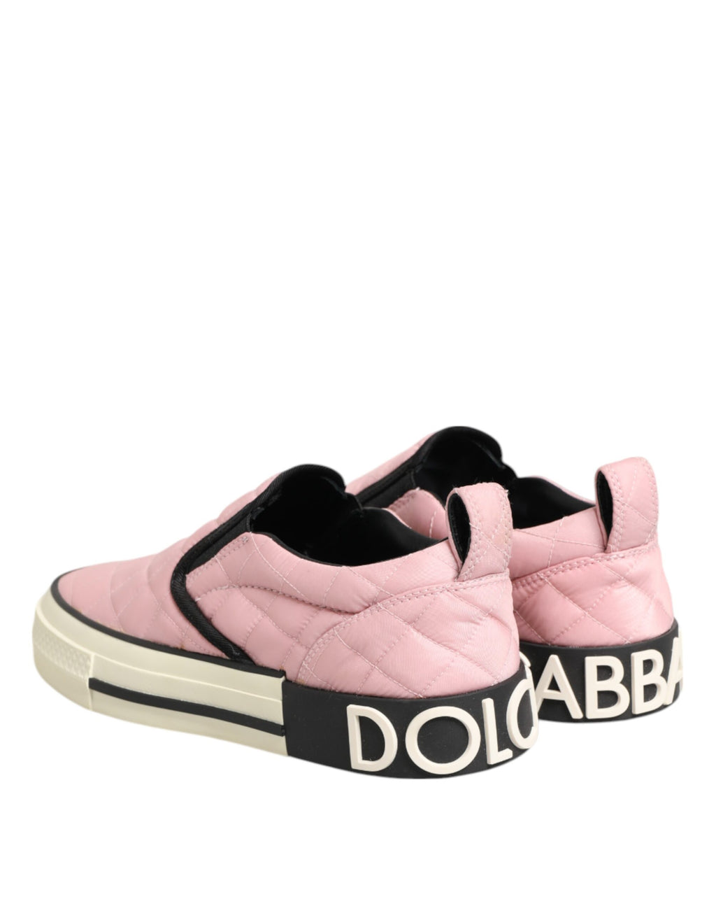 Dolce & Gabbana Rosa gesteppte Nylon Slip-On Sneaker Schuhe