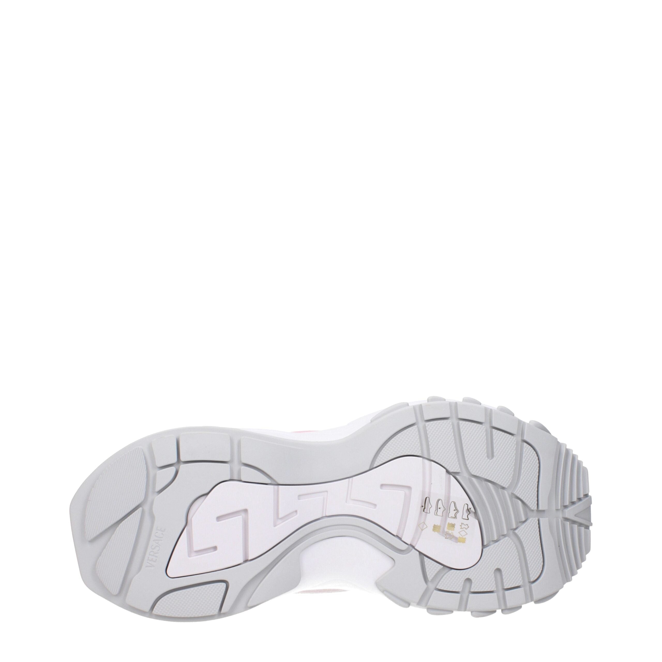 Versace Chunky Sneakers aus weißem Stoff