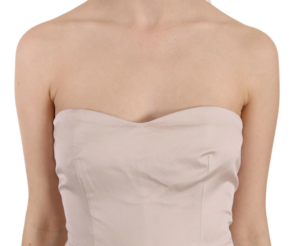 Dolce & Gabbana Beige Paillettenbesetztes Ballkleid mit Blumenmuster