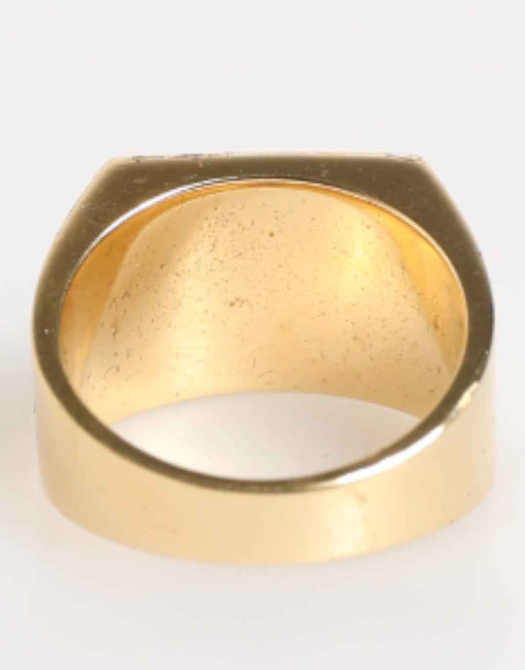 Dolce & Gabbana Gold-Ton Messing Signet Quadrat DG Logo Plaque Männer Ring