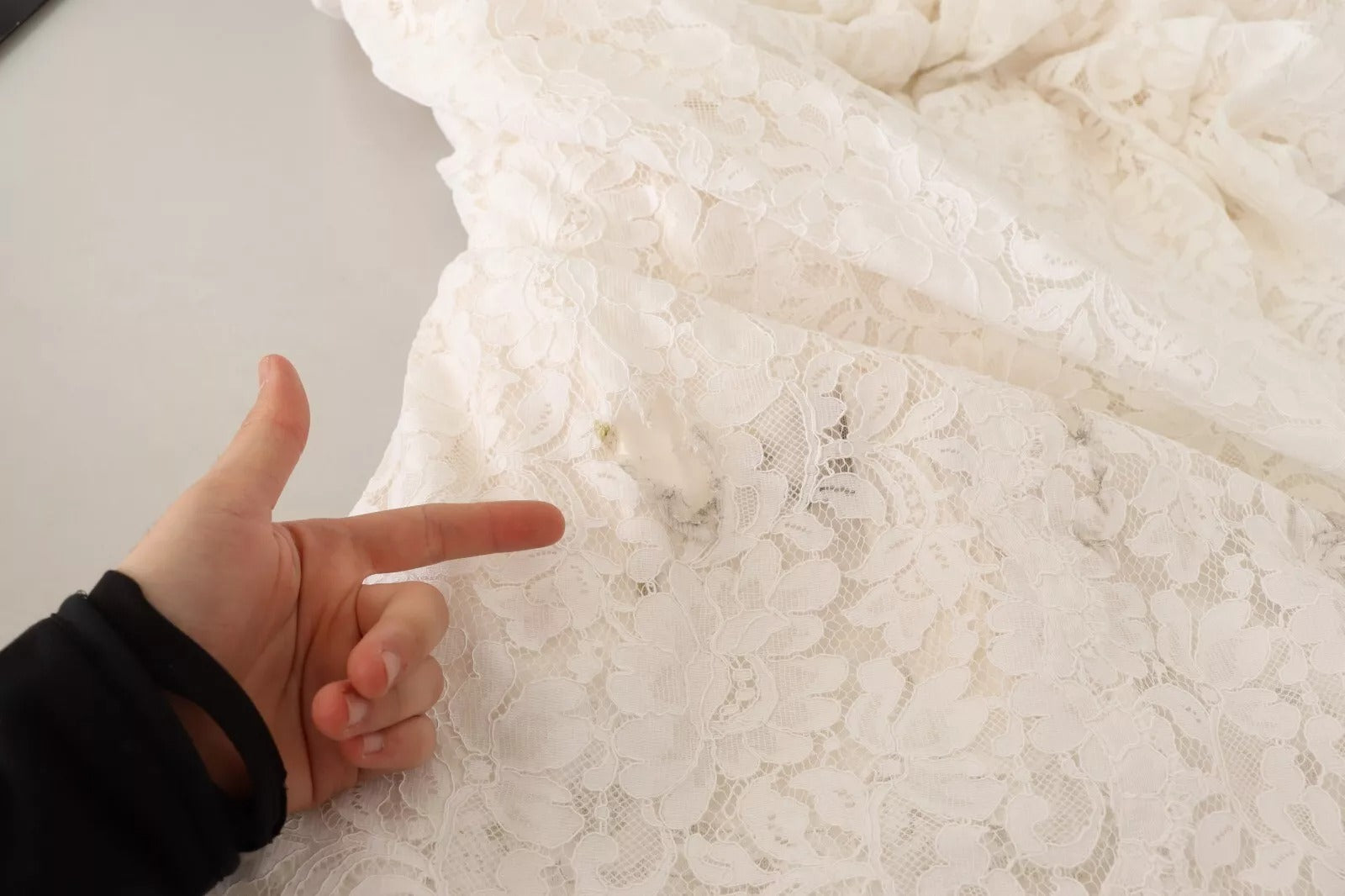 Dolce & Gabbana Weißes Blumen-Spitzen-Korsett Langes Maxikleid