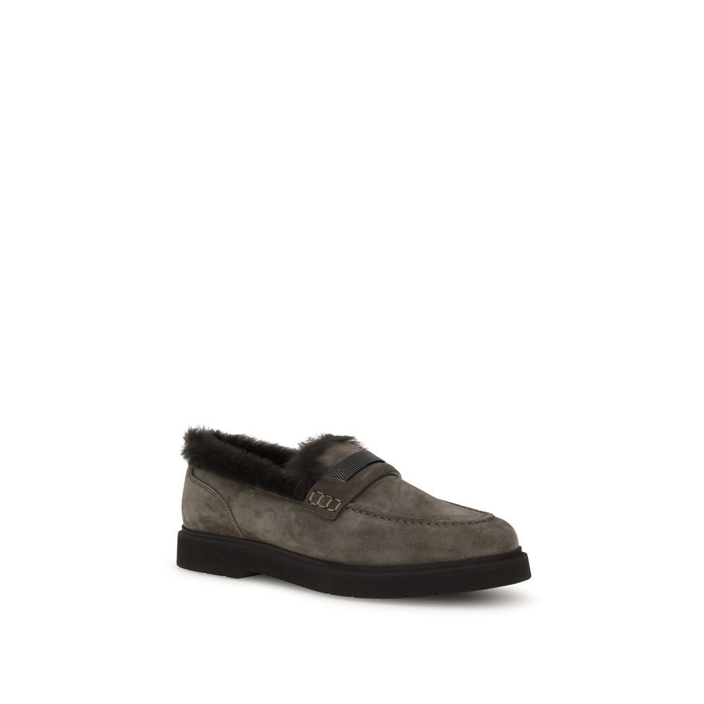 Brunello Cucinelli Pelzige Loafer