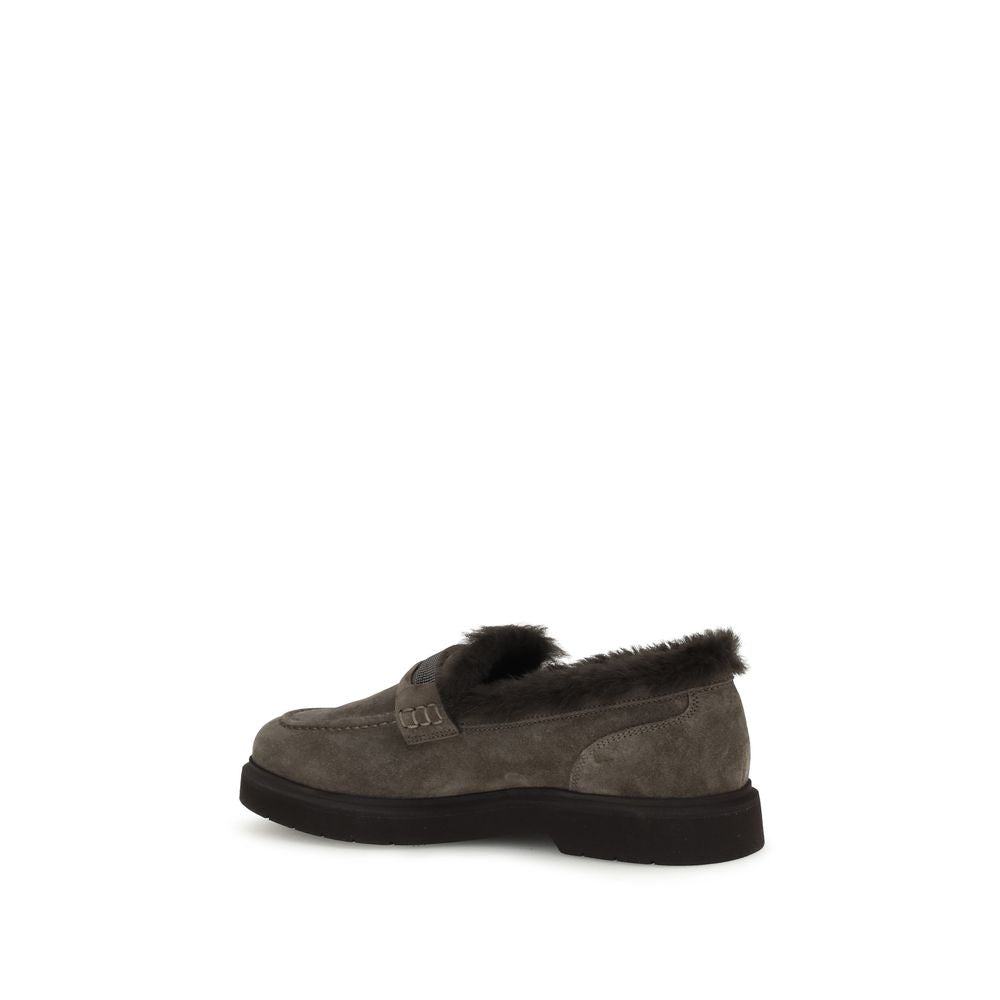 Brunello Cucinelli Pelzige Loafer