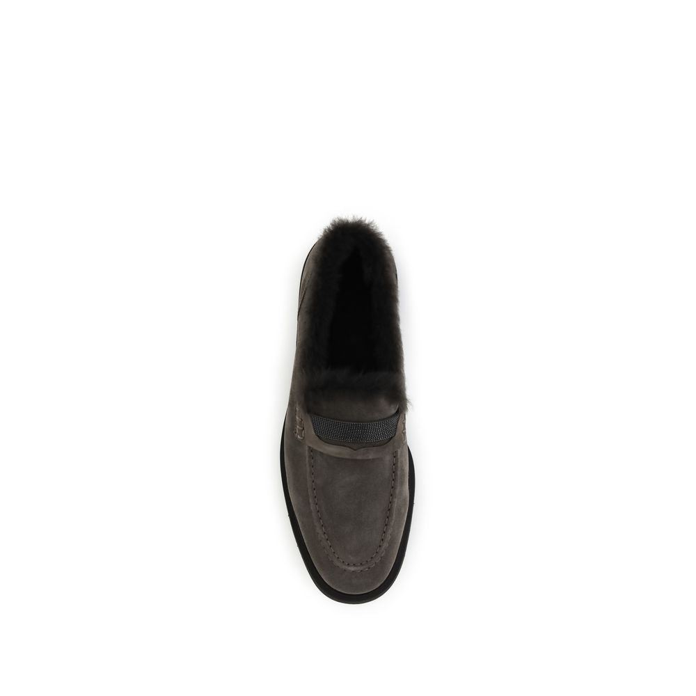 Brunello Cucinelli Pelzige Loafer