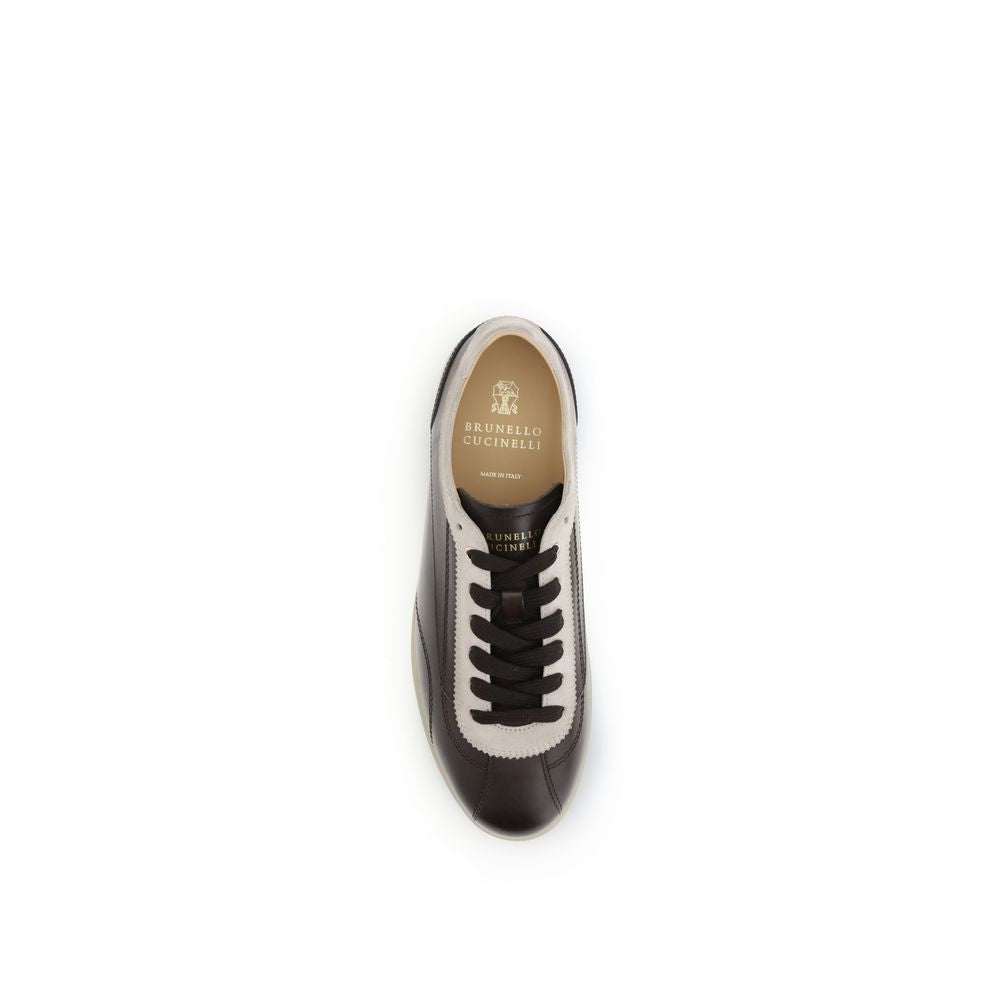 Brunello Cucinelli Sneakers aus Kalbsleder und Wildleder