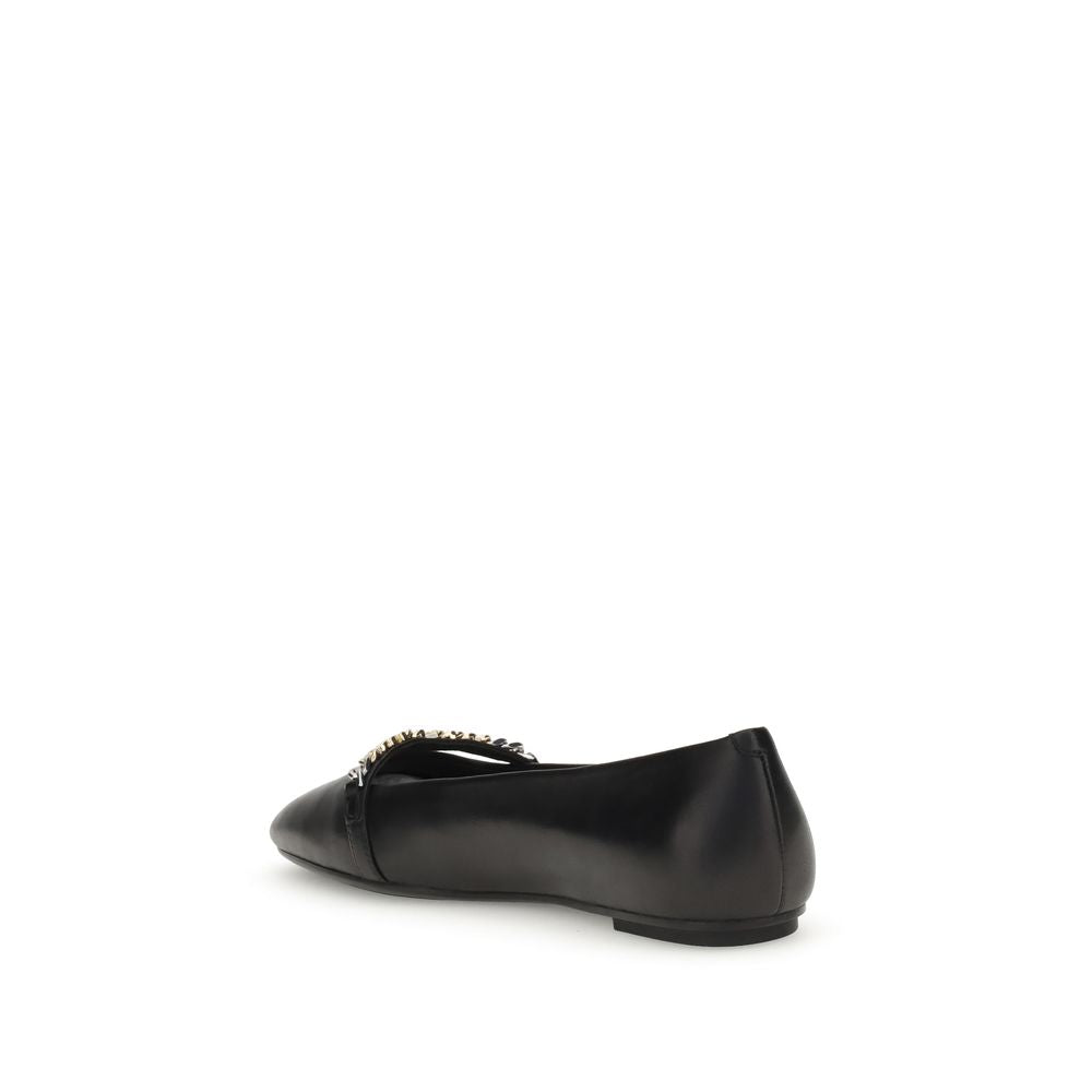 PINKO Schwarze Kalbshaut Bos Taurus Ballerinas