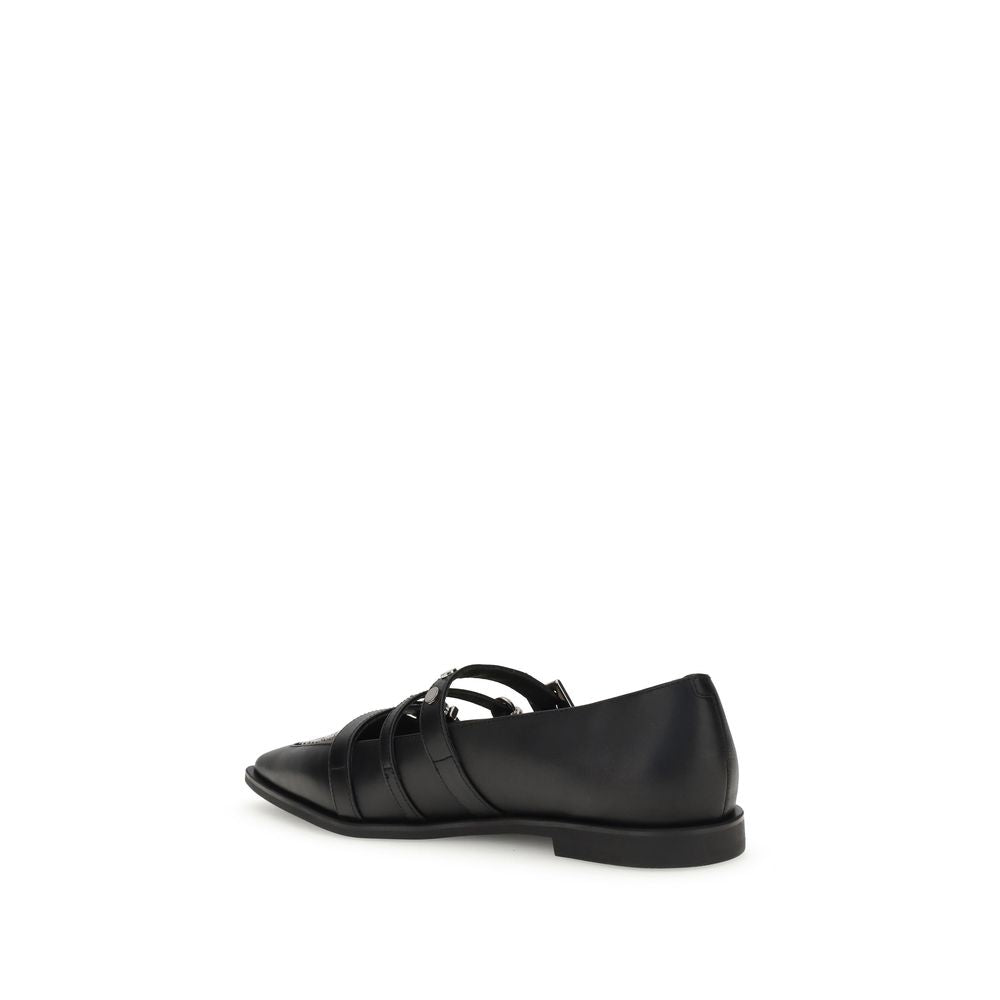 PINKO Schwarze Kalbshaut Bos Taurus Ballerinas