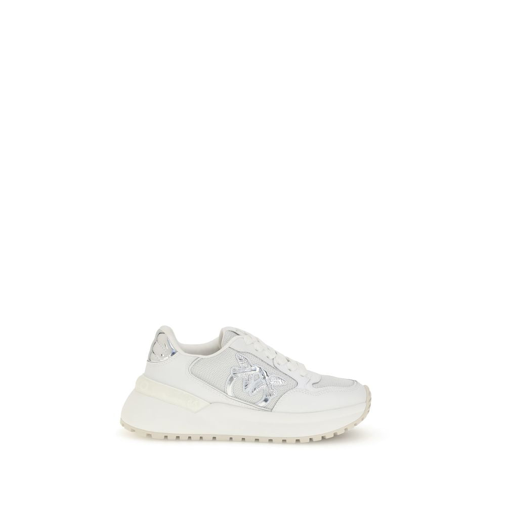 PINKO Weiße Kalbshaut Bos Taurus Chunky Sneakers