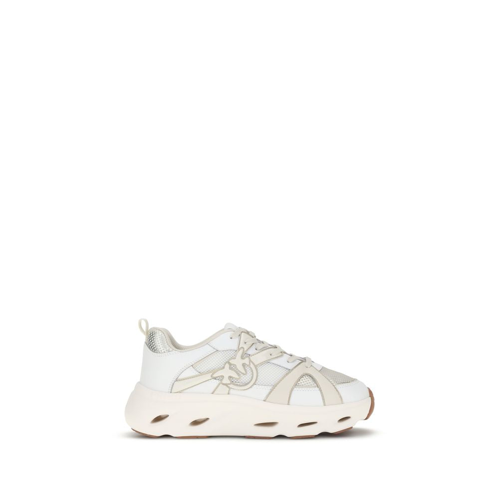 PINKO Weiße Kalbshaut Bos Taurus Chunky Sneakers