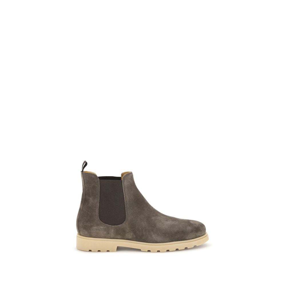 Kiton Braune Gummistiefel im Chelsea-Stil