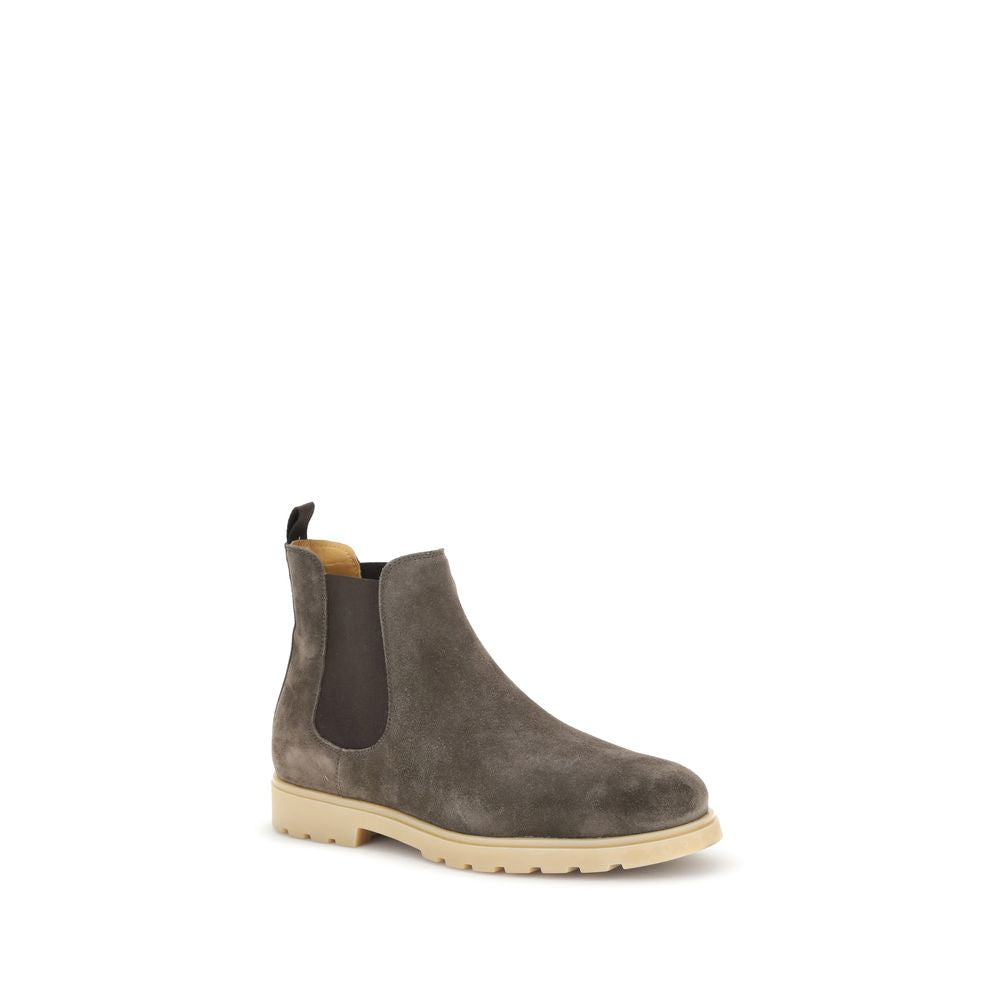 Kiton Braune Gummistiefel im Chelsea-Stil