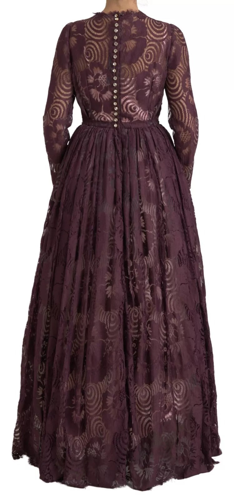 Dolce & Gabbana Violett Viskose Kristall A-Linien-Kleid