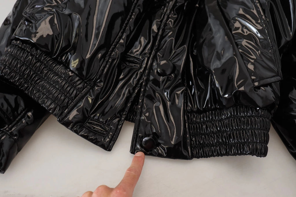 Dolce & Gabbana Polyester Schwarz Glänzend Blazer Frauen Jacke