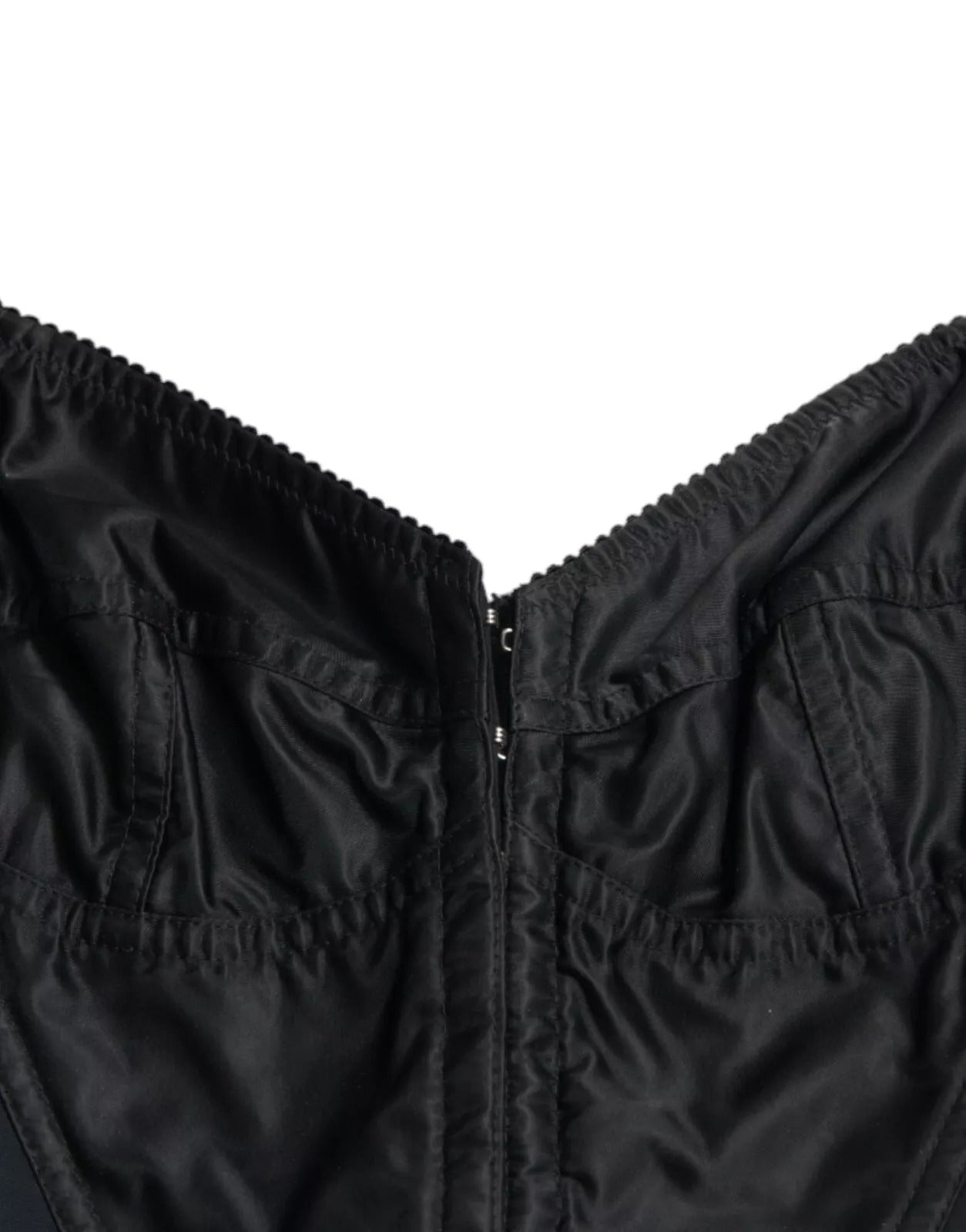 Dolce & Gabbana Schwarzes Nylon Bodycon Korsett Bustier Minikleid