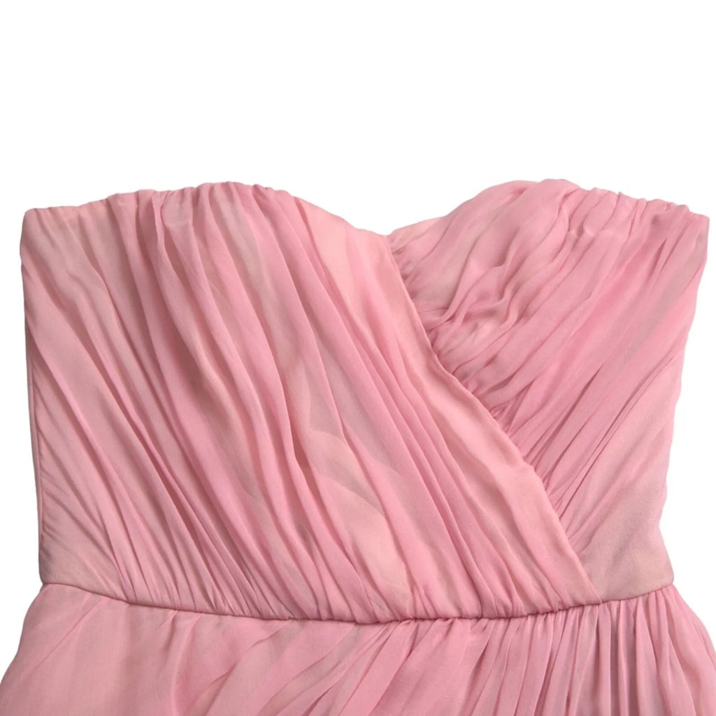 Dolce & Gabbana Rosa Seide Trägerloses Maxi Kleid in A-Linie