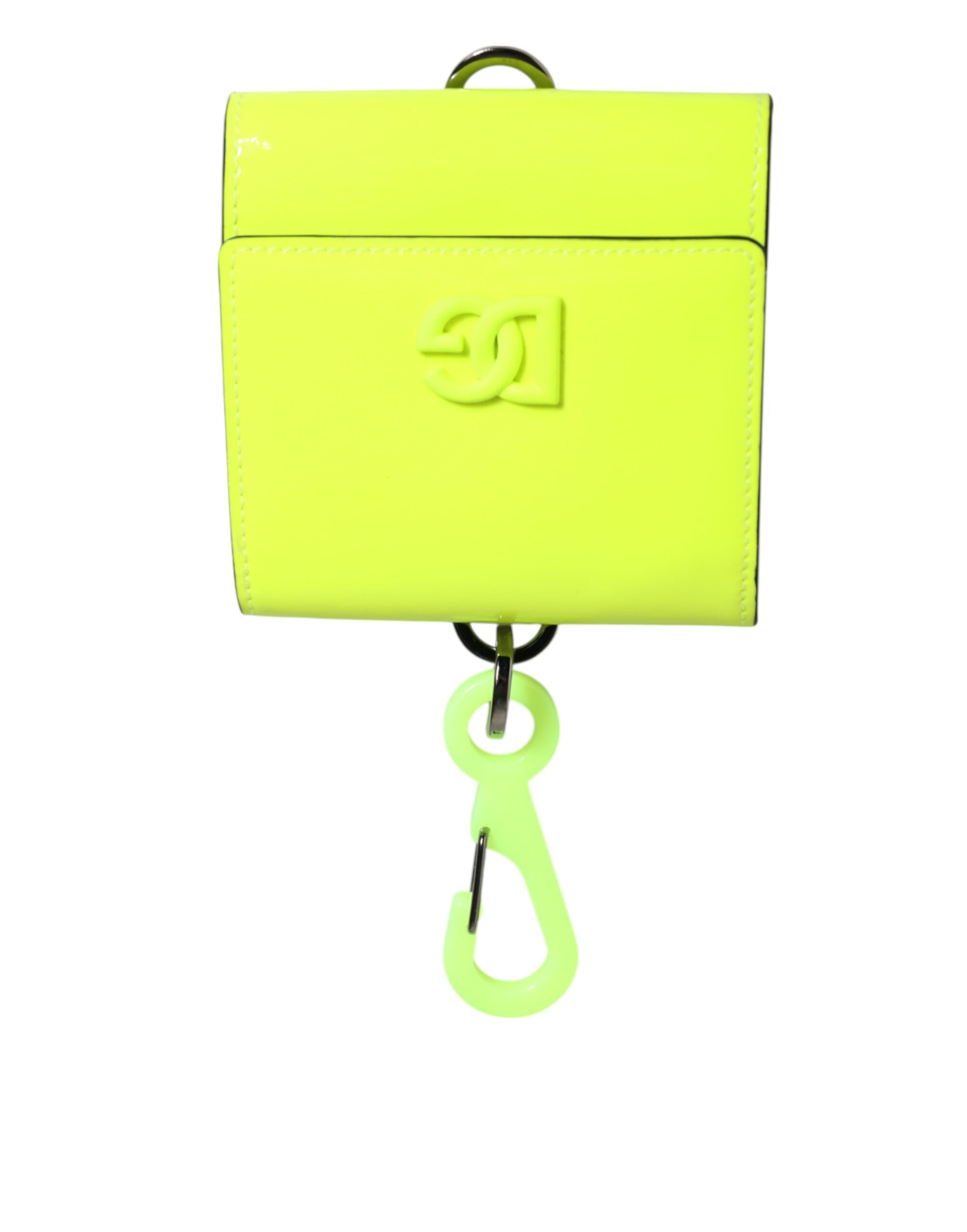 Dolce & Gabbana Gelb Grün Bifold DG Logo Halsband Karteninhaber Brieftasche