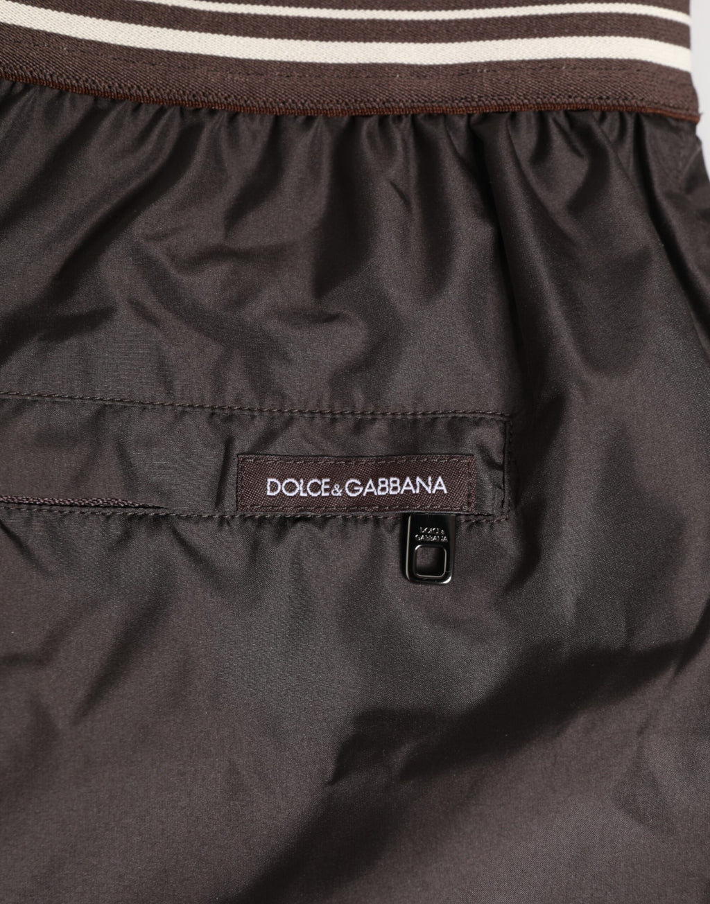 Dolce & Gabbana Braun Polyester Logo Elastischer Bund Badehose