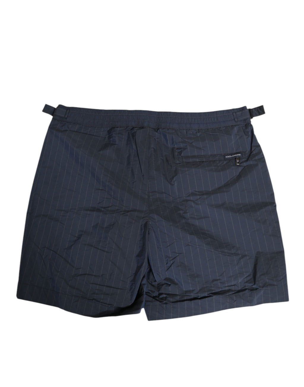 Dolce & Gabbana Marineblaue Polyester Nadelstreifen Herren Shorts Bademode
