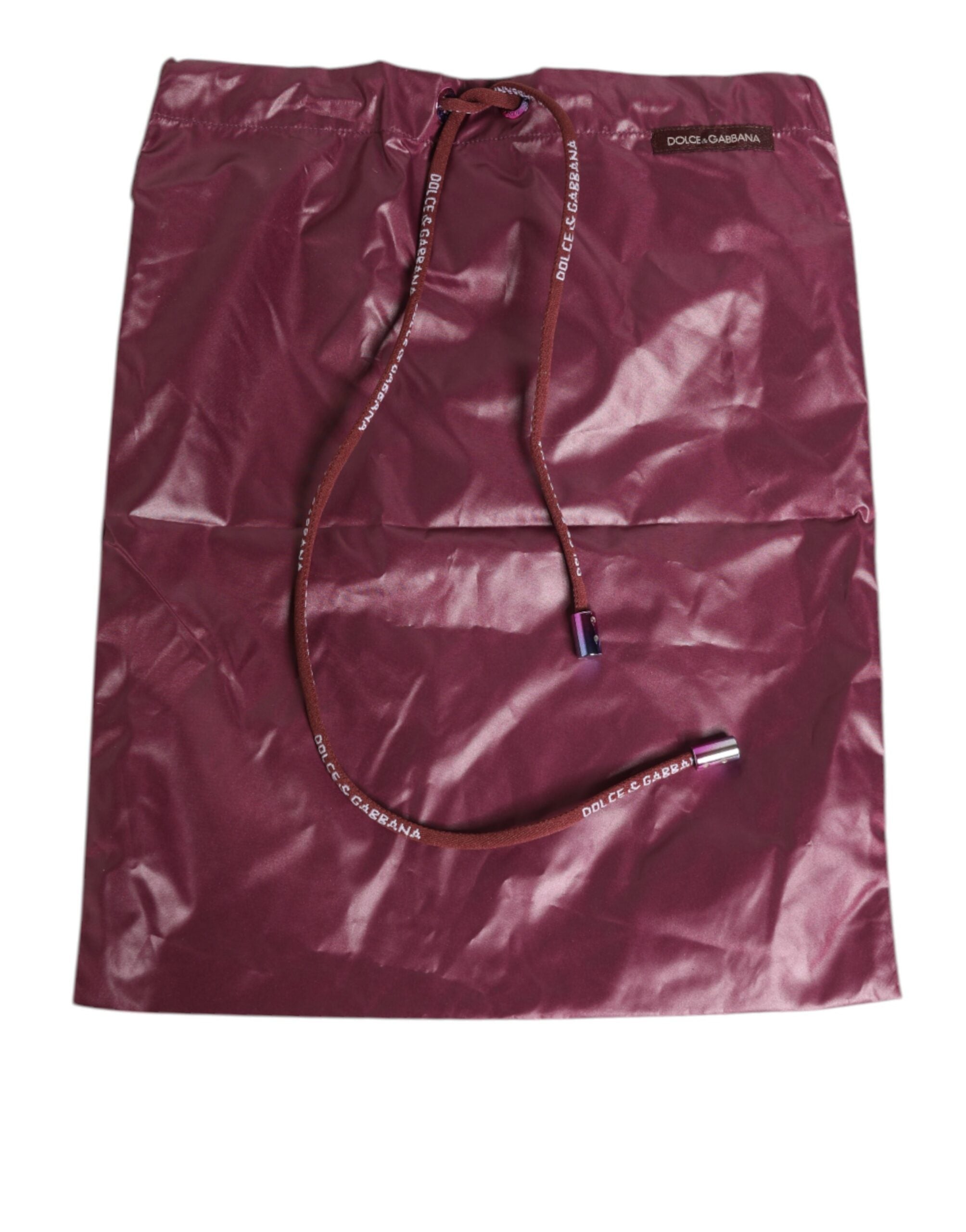 Dolce & Gabbana Burgunderrote Polyester-Badebekleidung mit geprägtem Wappen