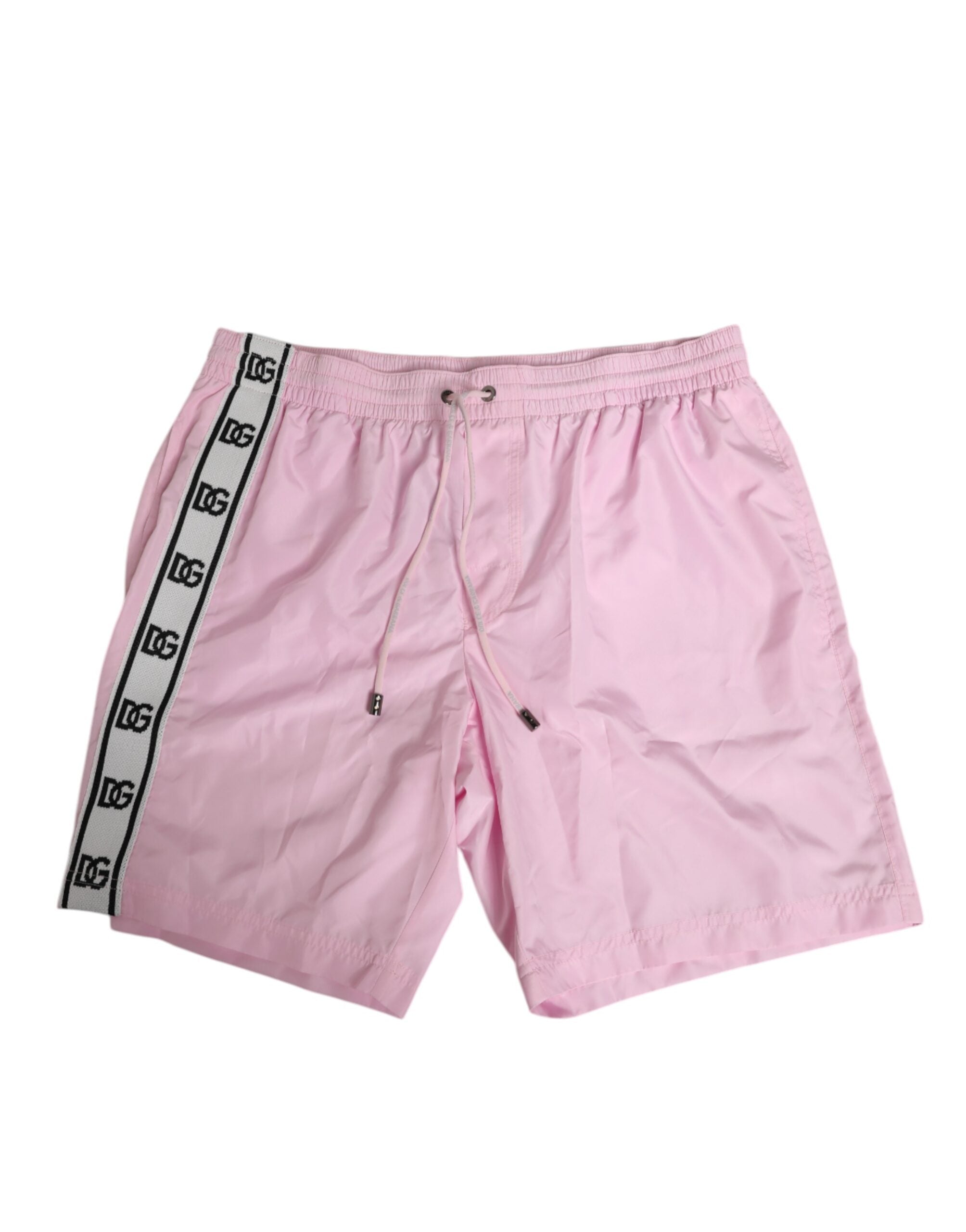 Dolce & Gabbana Rosa Nylon Logo Seitenstreifen Beachwear Herren Bademode
